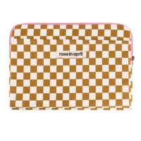 Laptophoes 13&14" - Schaakbord Caramel | Rose in April