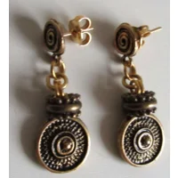 Fantasiejuweel oorbellen Amethyst/naturel/goud