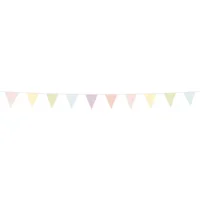 Vlaggenlijn - Pastel - Polyester/katoen - 9 vlaggen - 23cm hoog - 6m
