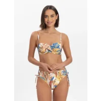 Cyell TropCatch strapless bikini in multicolore print