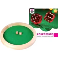 Pokerpiste - Hout - Incl. 2 dobbelstenen - 29cm
