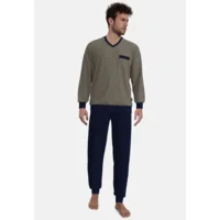 Gotzburg pyjama heren: Taupe, katoen ( GOT.78 )