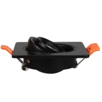 Inbouwspot zaagmaat 110mm dimbaar vierkant kantelbaar 15W LED Zwart Warm Wit
