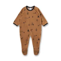 Sanetta Romper pyjama Baby's: Camel, Vosjes motief, Badstof ( SAN.171 )