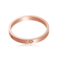 rosé gouden stainless steel ring met hartjes