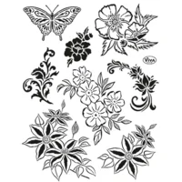 Viva Decor Clear stamp Viva bloemen & vlinders 2