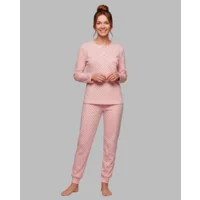 Egatex Pyjama Dames: Roze met bolletjes, Interlock ( EGA.550 )