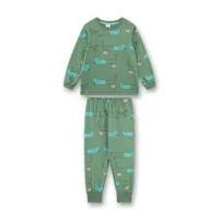 Sanetta pyjama Jongens: groen, teckels / krokodillen ( SAN.177 )