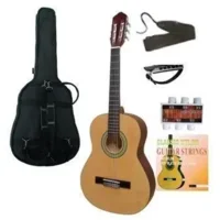 MSA kinder/jeugd-gitaar klassiek 3/4, naturel mat, met starterset, voor linkshandigen