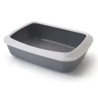 Savic Kattenbak Iriz Met Rand Koudgrijs / Wit 42 x 21 x 12,5 cm