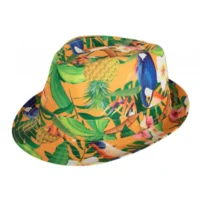 Hoed - Gleufhoed - Hawaii - Met print - Oranje