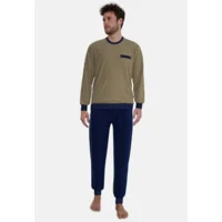 Gotzburg pyjama Heren: bruin, Badstof ( GOT.74 )