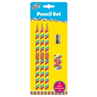 Potlodenset - 3 potloden met gum & puntenslijper