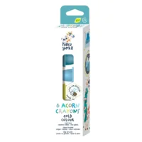 Waskrijt - Met bijenwas - In eikelvorm - Koude kleuren - 6st.