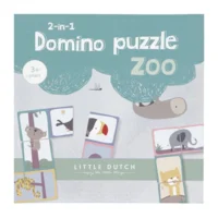 Spel / puzzel - Domino & puzzel in 1 - Dierentuin - Little Dutch
