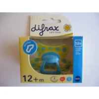 Difrax Babytutjes Dental Geel/Blauw Geruit 12 Maanden
