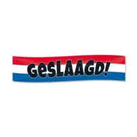 Banner - Geslaagd - Rood, wit, blauw - 40x180cm