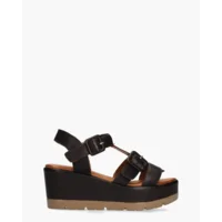 Cypres Zyla Donkerbruin Dames Plateausandalen