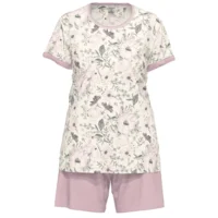 Ammann Dames Pyjama: Korte mouw / short, Ecru / roze ( AMM.473 )