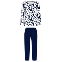 Ringella Bloomy Pyjama Dames: Blauw / Wit, katoen ( RIN.639 )