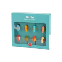 Balvi Glasmarkers Vogels x8 Meerkleurig