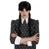 Pruik - Wednesday - Zwart met lange vlechten - Luxe