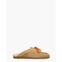 Posa Boat Loafer Mule Fur Lichtbruin Damesslippers