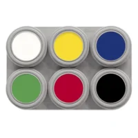 Schmink - Palet A - Basiskleuren - Aqua - 6x2,5ml