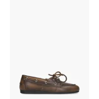 Posa Boat Loafer Coffee Donkerbruin Dames Veterschoenen
