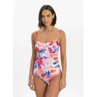 Cyell Femme Floral strapless badpak in een lichtroze bloemenprint