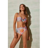 Ysabel Mora Flowers beugel bikini in lila met bloemenprint