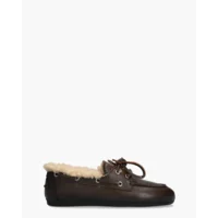 Posa Boat Loafer Brushed Fur Coffee