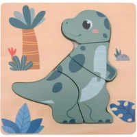 Jouéco - 3-delige Dino houten legpuzzel
