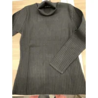 Kris Fashion Sous Pull: Zwart, rib brei ( foto model maar in het zwart ) ( KRI.39 )