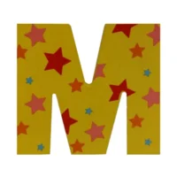 Decoratieletter - M - Hout - 7cm - Geel
