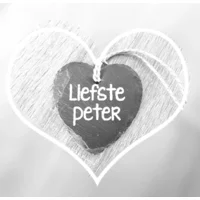 Natuurstenen hartje "Liefste Peter"
