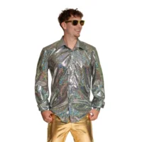 Shirt - Disco - Zilver - Glanzend - L