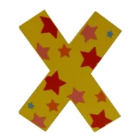 Decoratieletter - X - Hout - 7cm - Geel