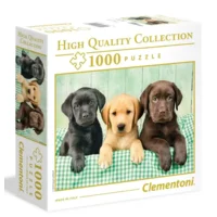 Clementoni High Quality collection puzzel - Drie labrador pups- 1000 stukjes