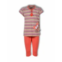 Woody Pyjama Meisjes Multicolor Gestreept Stokstaartje