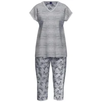 Ammann Dames Pyjama: Jeans kleur met vlindermotief ( Katoen / Modal ) ( AMM.378 )