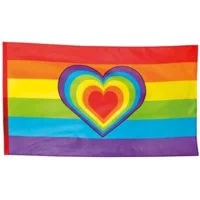 Vlag - Regenboog - Hart - 150x90cm