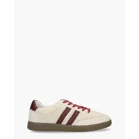 Cypres Yoel Beige/Bordeauxrood Damessneakers