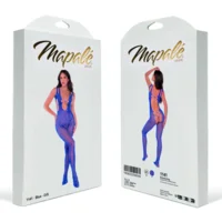 Mapalé Blauwe Leopard Visnet Bodystocking