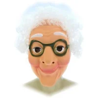 Masker - Sarah / oude vrouw - Met wit haar - Plastic