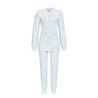 Ringella Dames Pyjama: Doorknoop model, Blauw, Katoen ( RIN.528 )