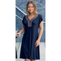 Mitjans zomer kleed: blauw Jersey ( MIT.139 )