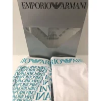 Herenboxer Emporio Armani 2 stuks wit/ (wit,Turq print)