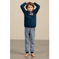 Eskimo Jongens pyjama: Sam, Gemoltoneerd + fleece broek ( ESK.1699 / ESK.1703 )