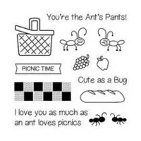 Clearstempel LDRSCreative   Picknickmand met mieren